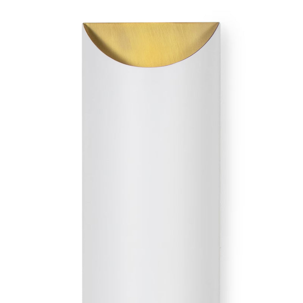 Meyer Metal Sconce (White and Natural Brass)