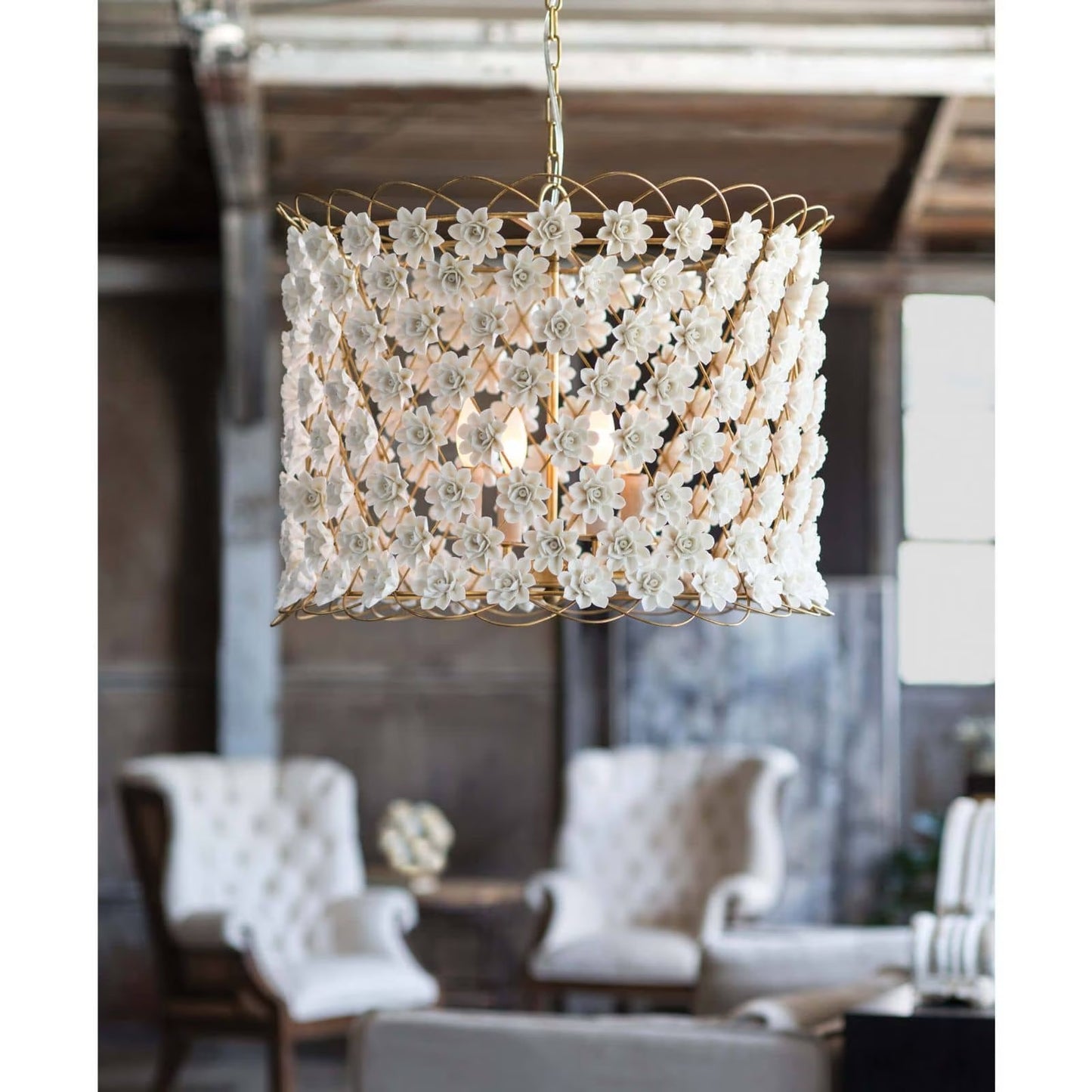 Alice Porcelain Flower Chandelier.
