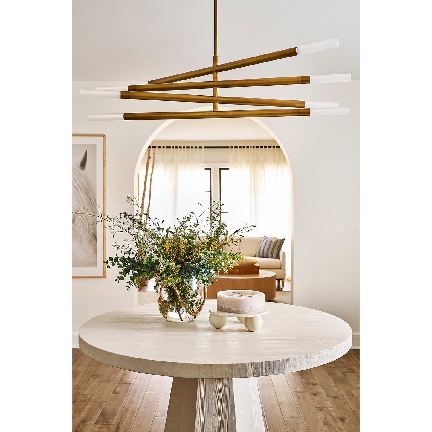 Wick Chandelier (Natural Brass)