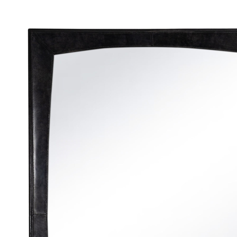 Estaban Leather Mirror Small (Black).
