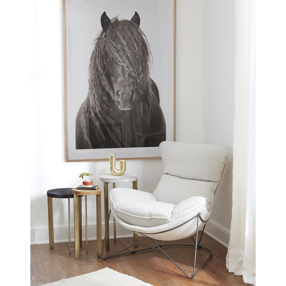 Andres Hair on Hide Mixer Table Set (Polished Nickel).