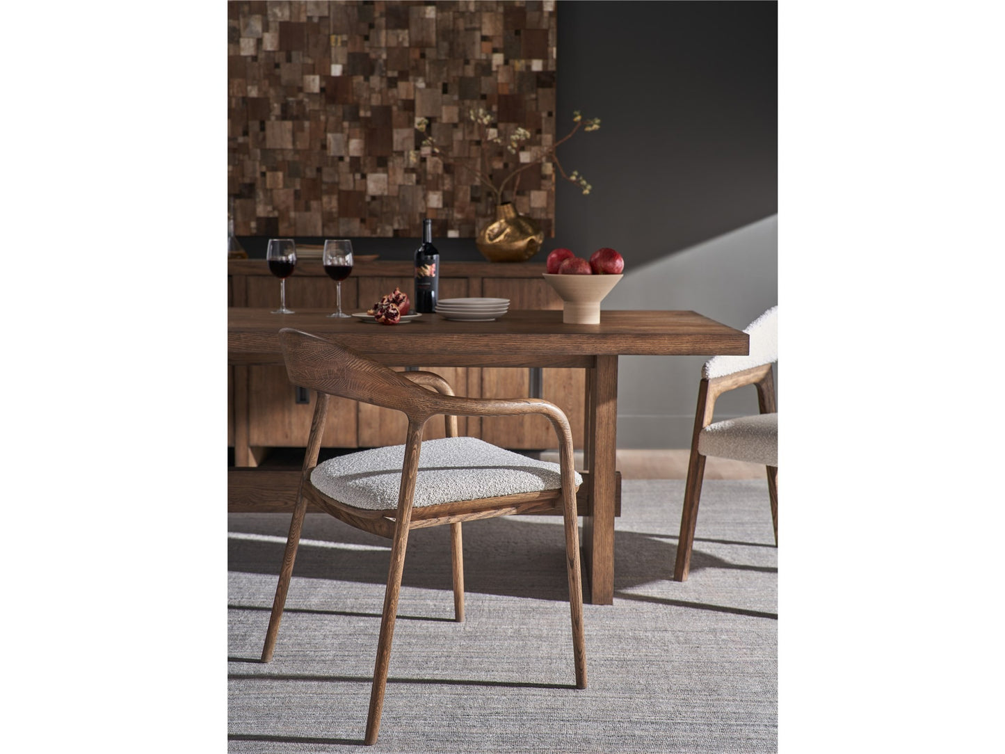 Echo Dining Arm Chair - Medium Brown Oak