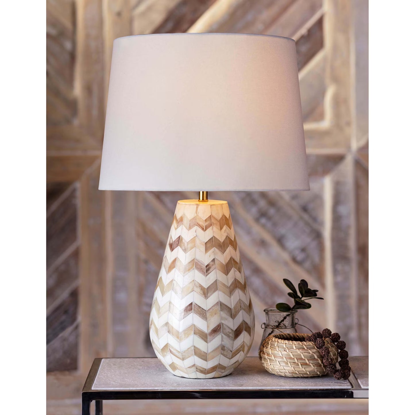 Cassia Chevron Table Lamp (Natural).