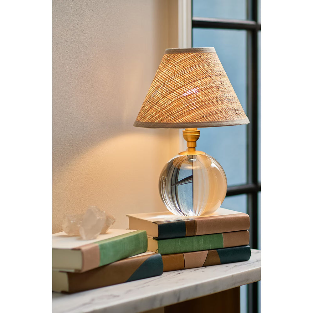 
                      
                        Giorgio Crystal Mini Lamp (Natural Brass with Rattan Shade).
                      
                    
