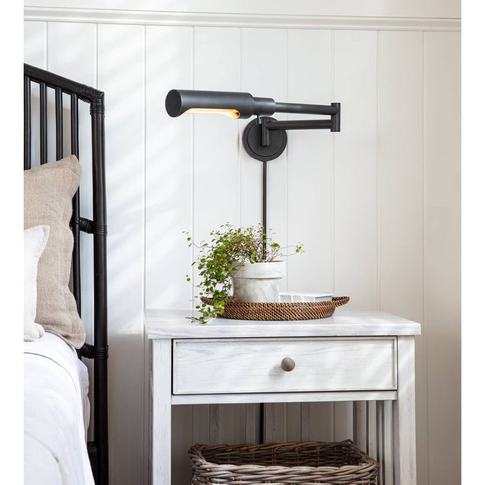 Noble Swing Arm Task Sconce (Natural Brass)