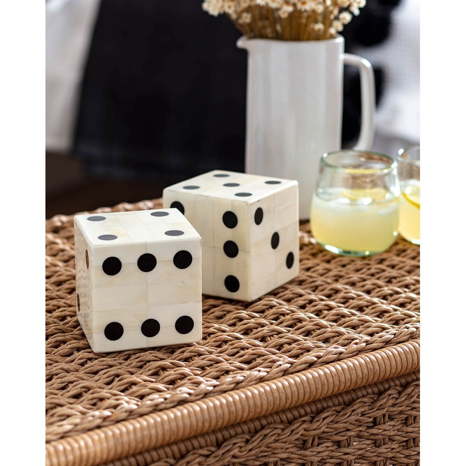 Oversized Bone Gaming Dice Pair - Thumbnail 5