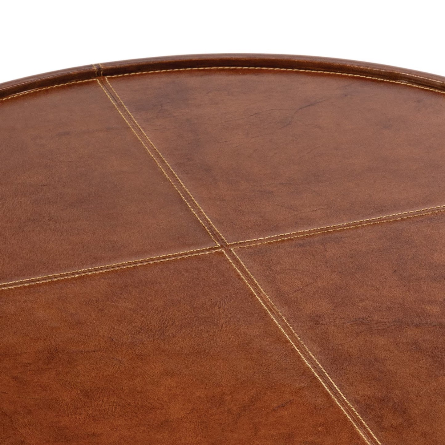 Forte Leather Tray Round Large (Tan).