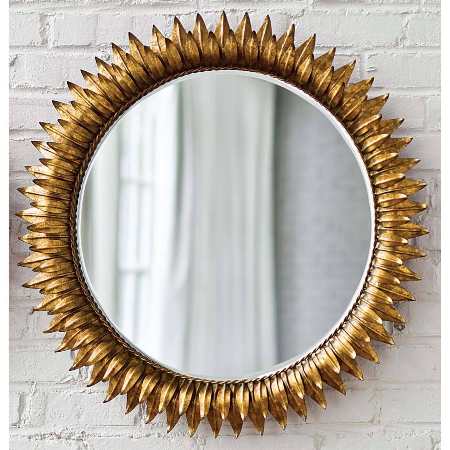 Sun Flower Mirror Small (Antique Gold).