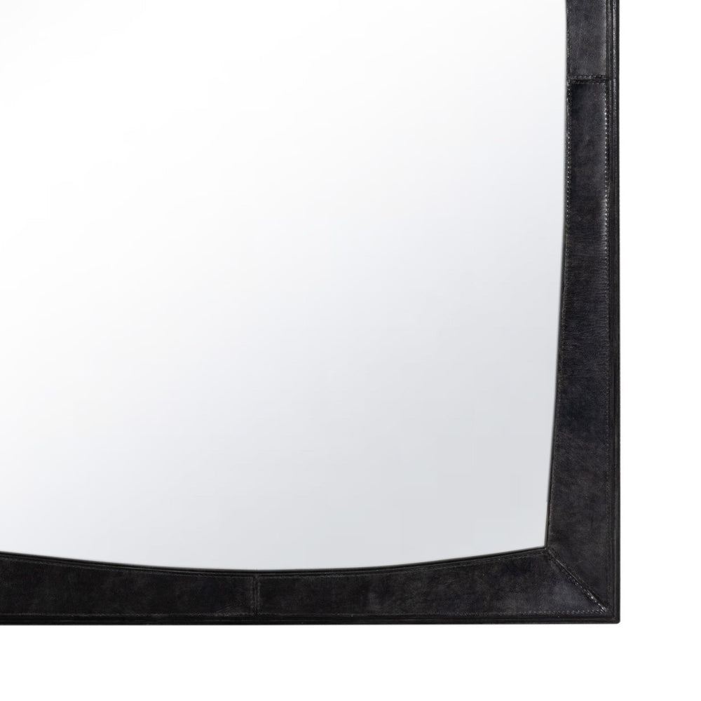 
                      
                        Estaban Leather Mirror Small (Black).
                      
                    