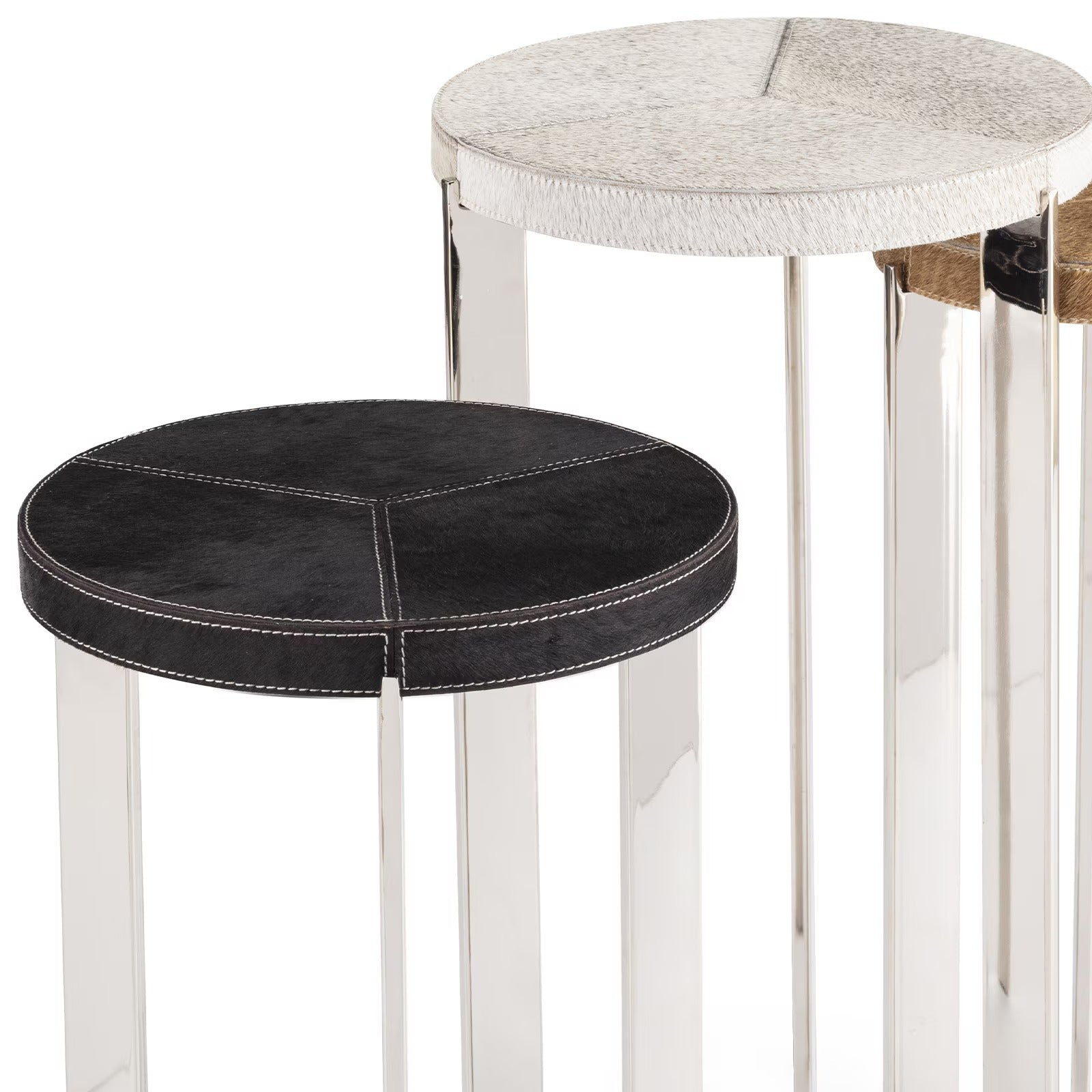 Andres Hair on Hide Mixer Table Set (Brass) - Thumbnail 3