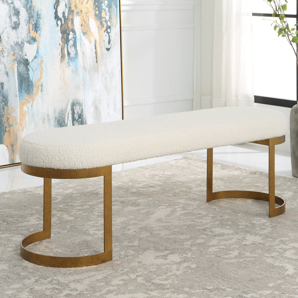 Infinity Gold Bench - #shop_name Benches & Ottomans & Stools