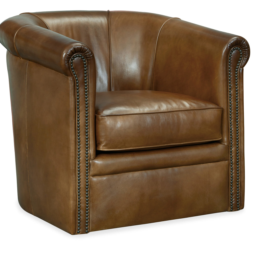 Axton Swivel Leather Club Chair