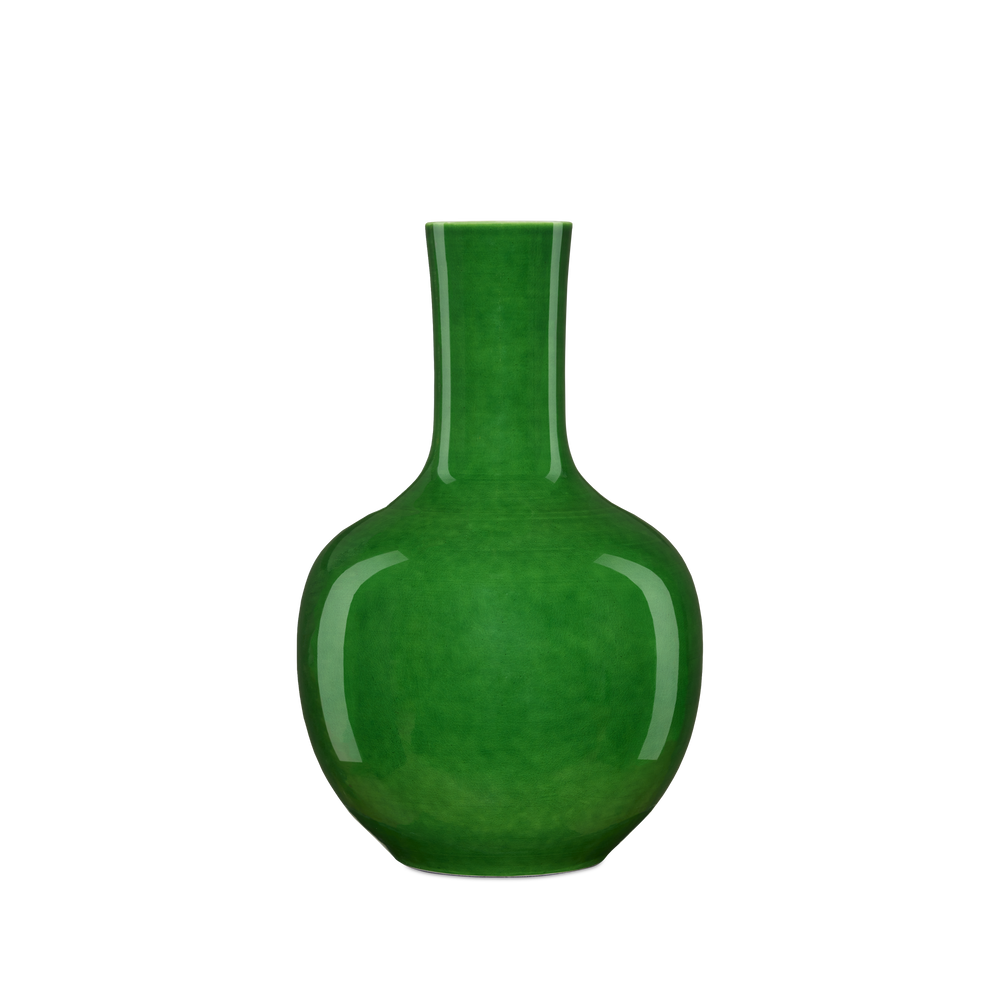 Imperial Green Long Neck Vase.
