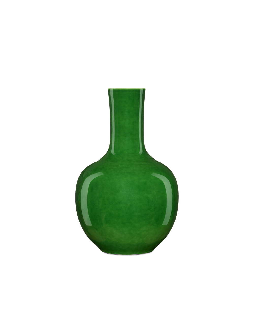 Imperial Green Long Neck Vase.
