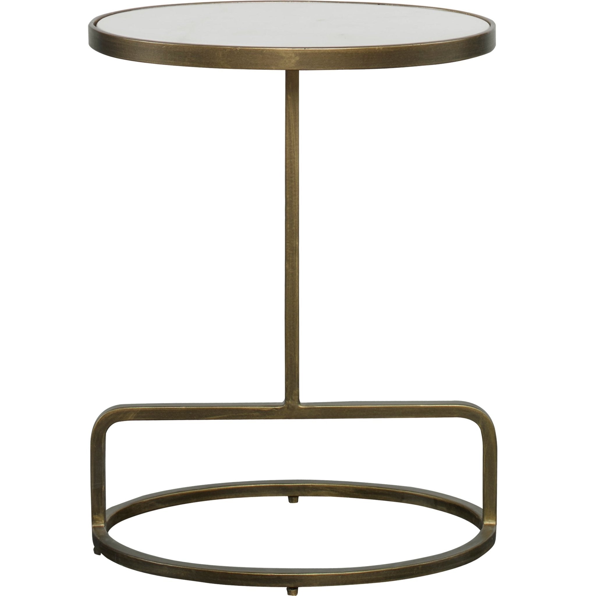 Jessenia White Marble Accent Table - Thumbnail 2