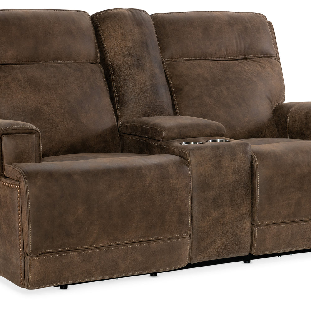 Wheeler Console Loveseat with Power Recline & Power Headrest