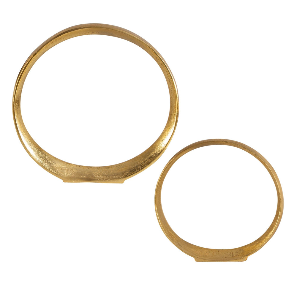 Jimena Gold Ring Sculptures Set/2 - #shop_name Accessories, Accent Decor