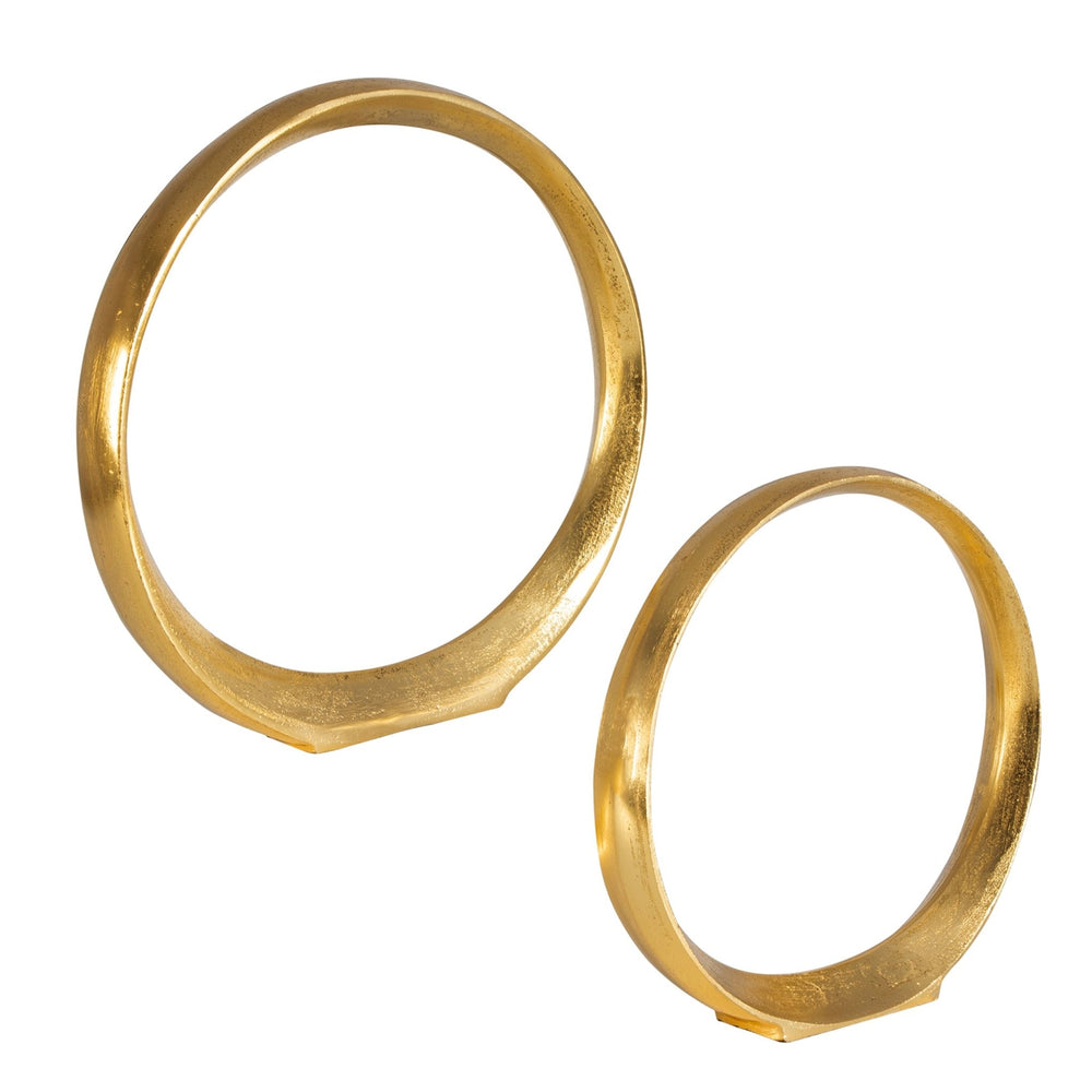 Jimena Gold Ring Sculptures Set/2 - #shop_name Accessories, Accent Decor