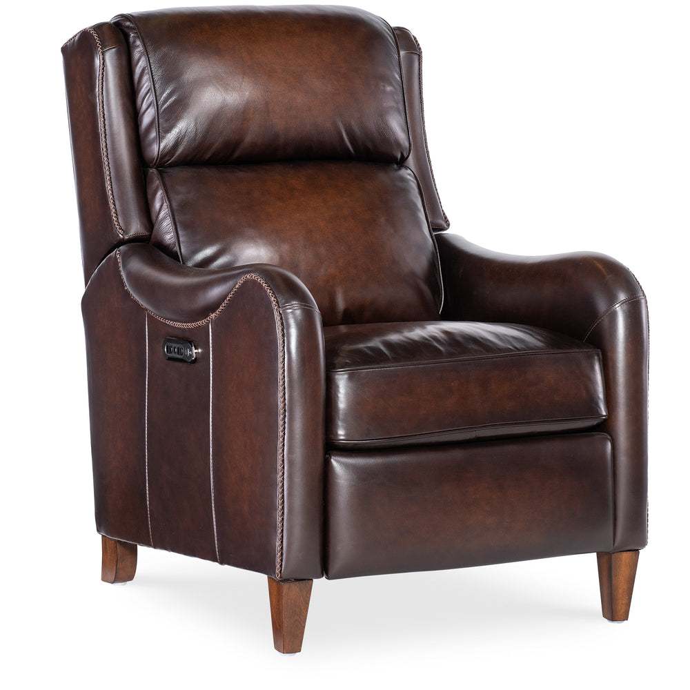 Carrington Power Recliner w/Power Headrest - Dark Wood