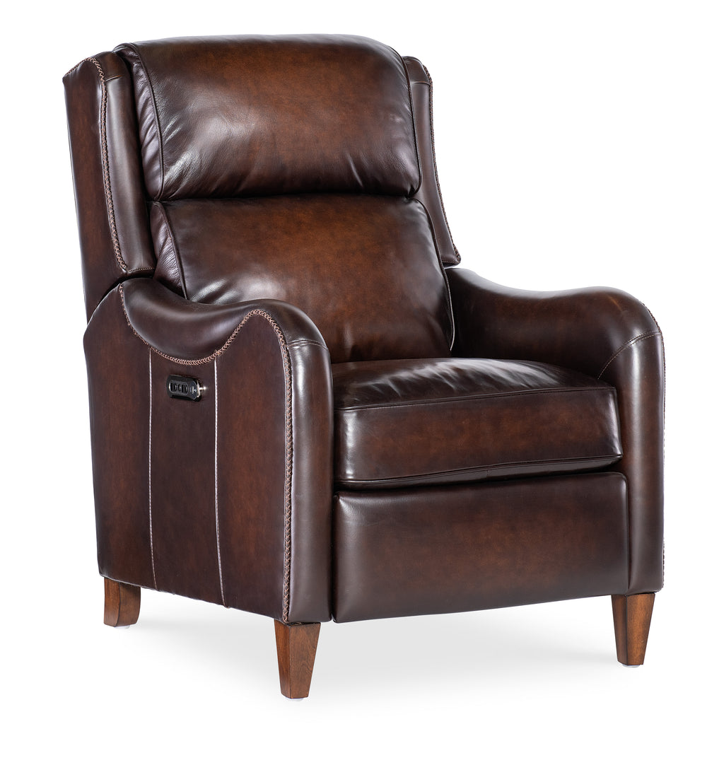 Carrington Power Recliner w/Power Headrest - Dark Wood