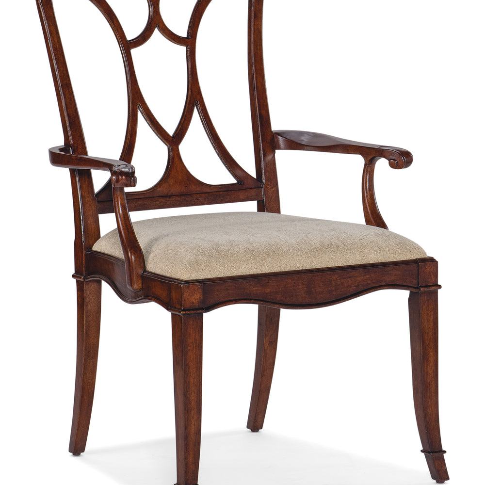 Charleston Upholstered Seat Arm Chair - Maraschino Cherry