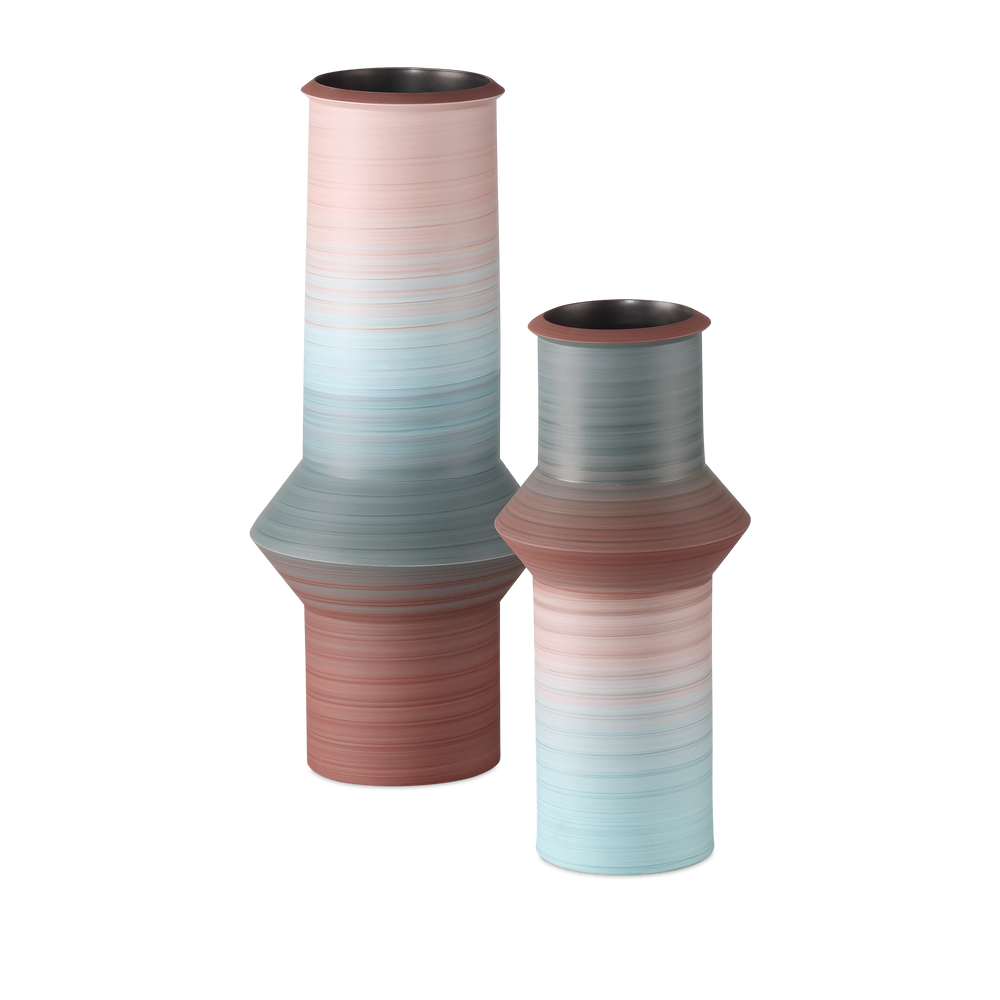 Happy 80's Blue & Red Vase Set of 2.