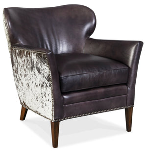 Kato Leather Club Chair w/ Salt Pepper HOH - #shop_name Chairs