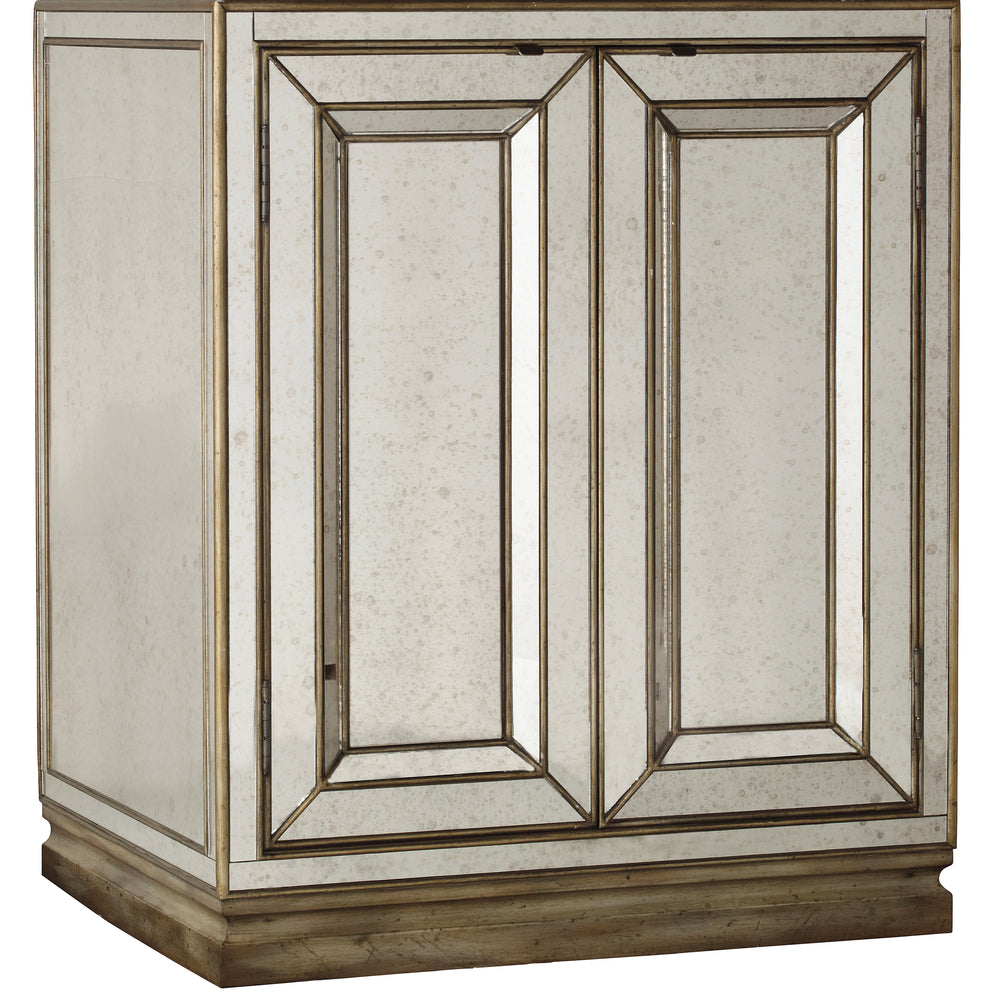 Sanctuary Two-Door Mirrored Nightstand - Visage.