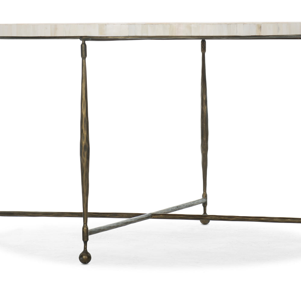 Commerce & Market Round Cocktail Table - Bronze Metal Base