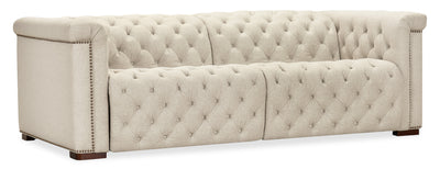 Savion Deux Sofa with Power Recliners and Power Headrests - Aries Beach