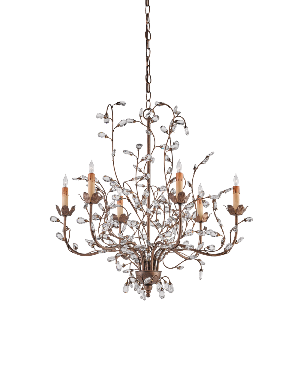 Crystal Bud Medium Gold Chandelier