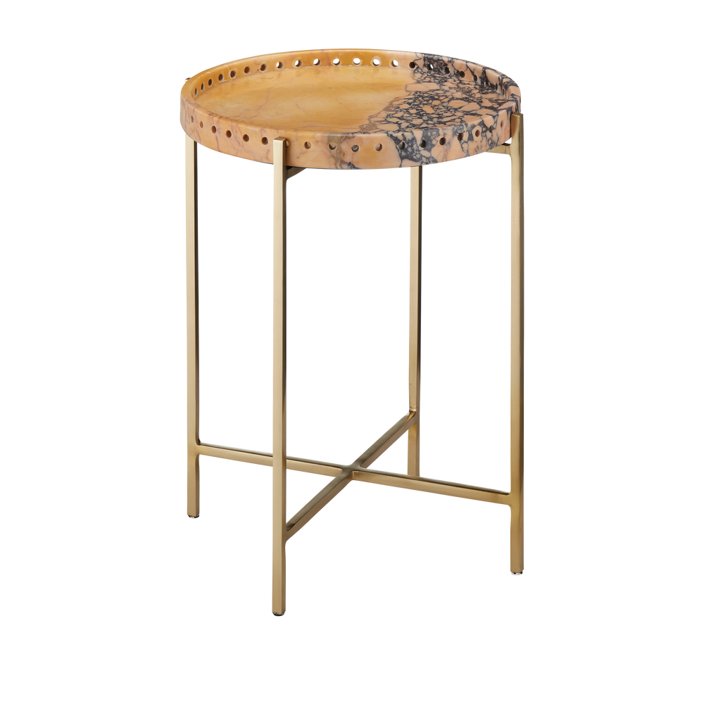 Freya Purple Breccia Accent Table