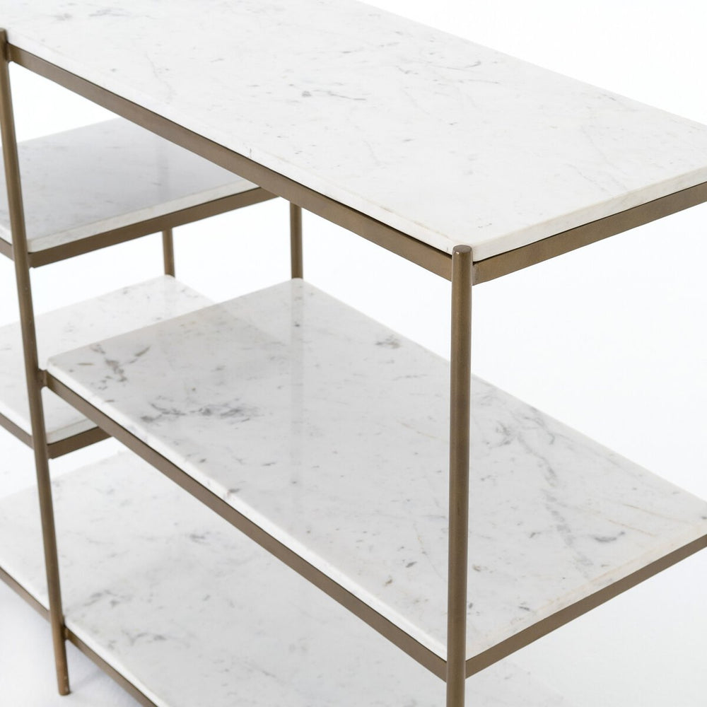 
                      
                        Lily Console Table - Polished White Marble
                      
                    