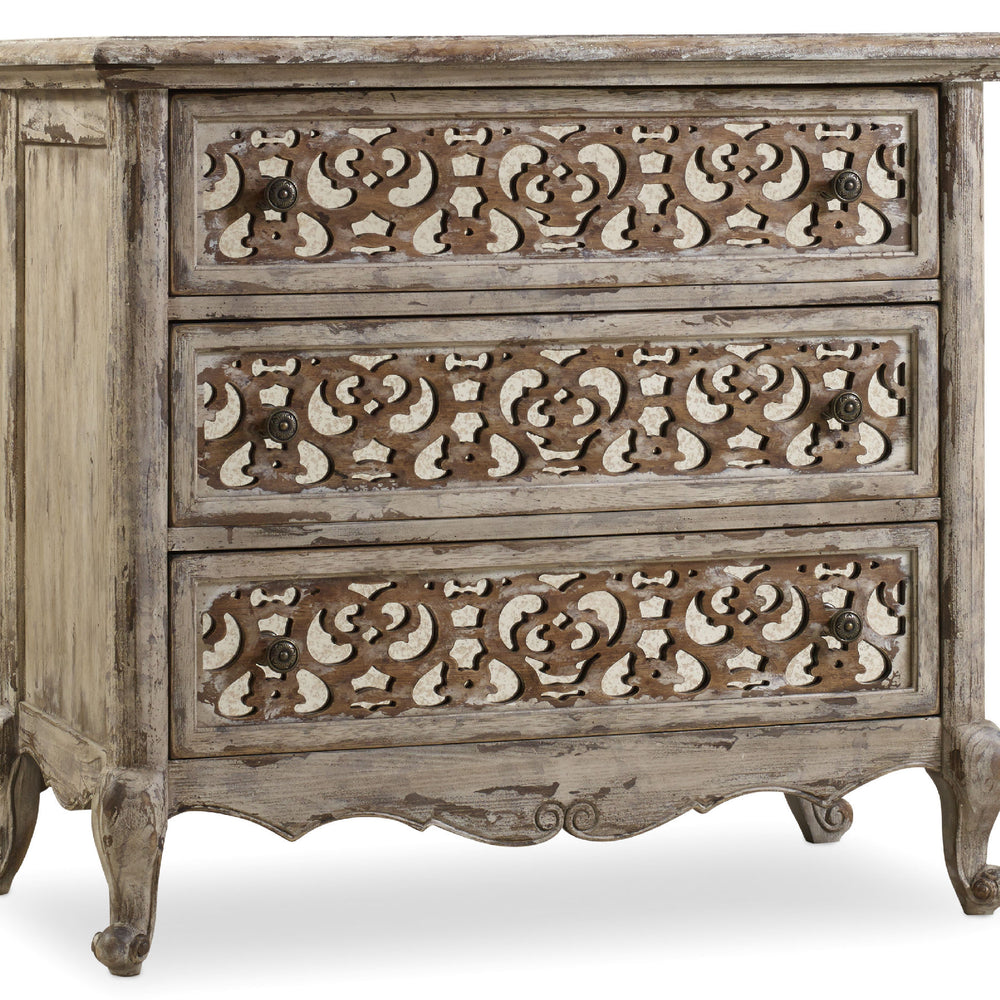Chatelet Fretwork Nightstand - Caramel Froth and Paris Vintage.