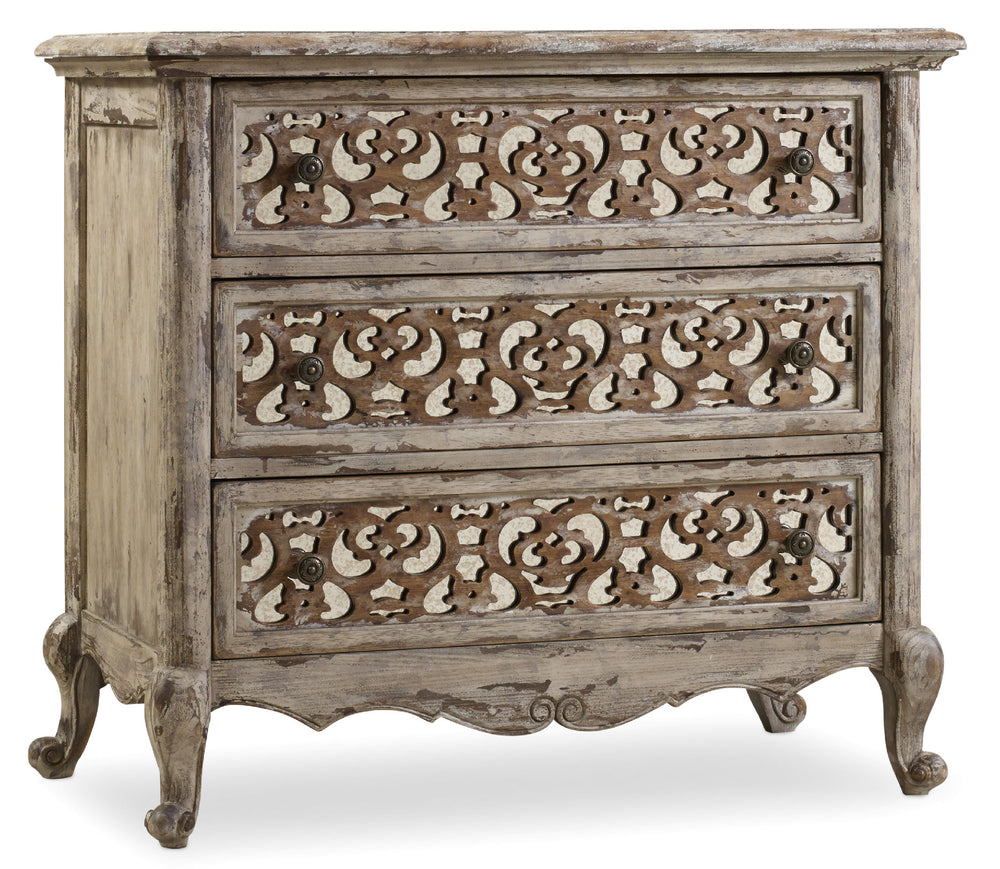 Chatelet Fretwork Nightstand - Caramel Froth and Paris Vintage