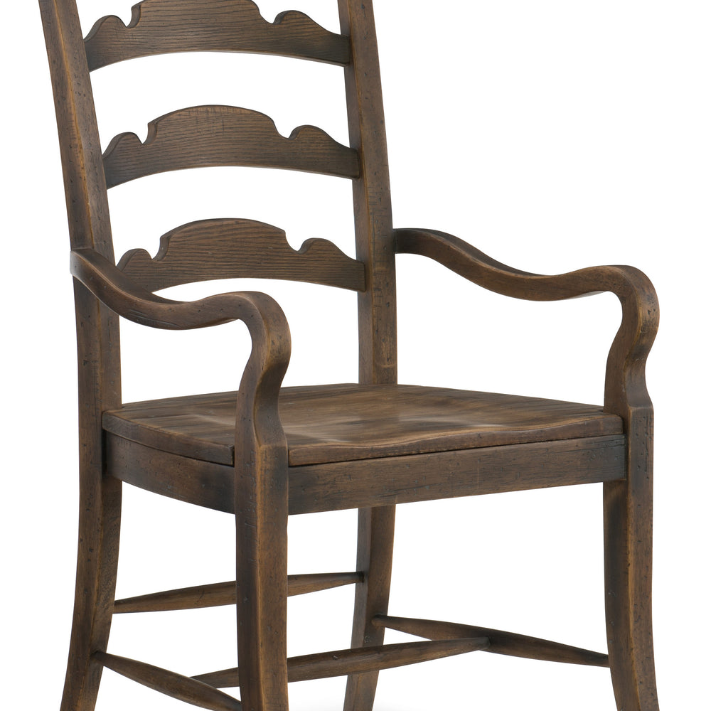 Hill Country Twin Sisters Ladderback Arm Chair - Brown