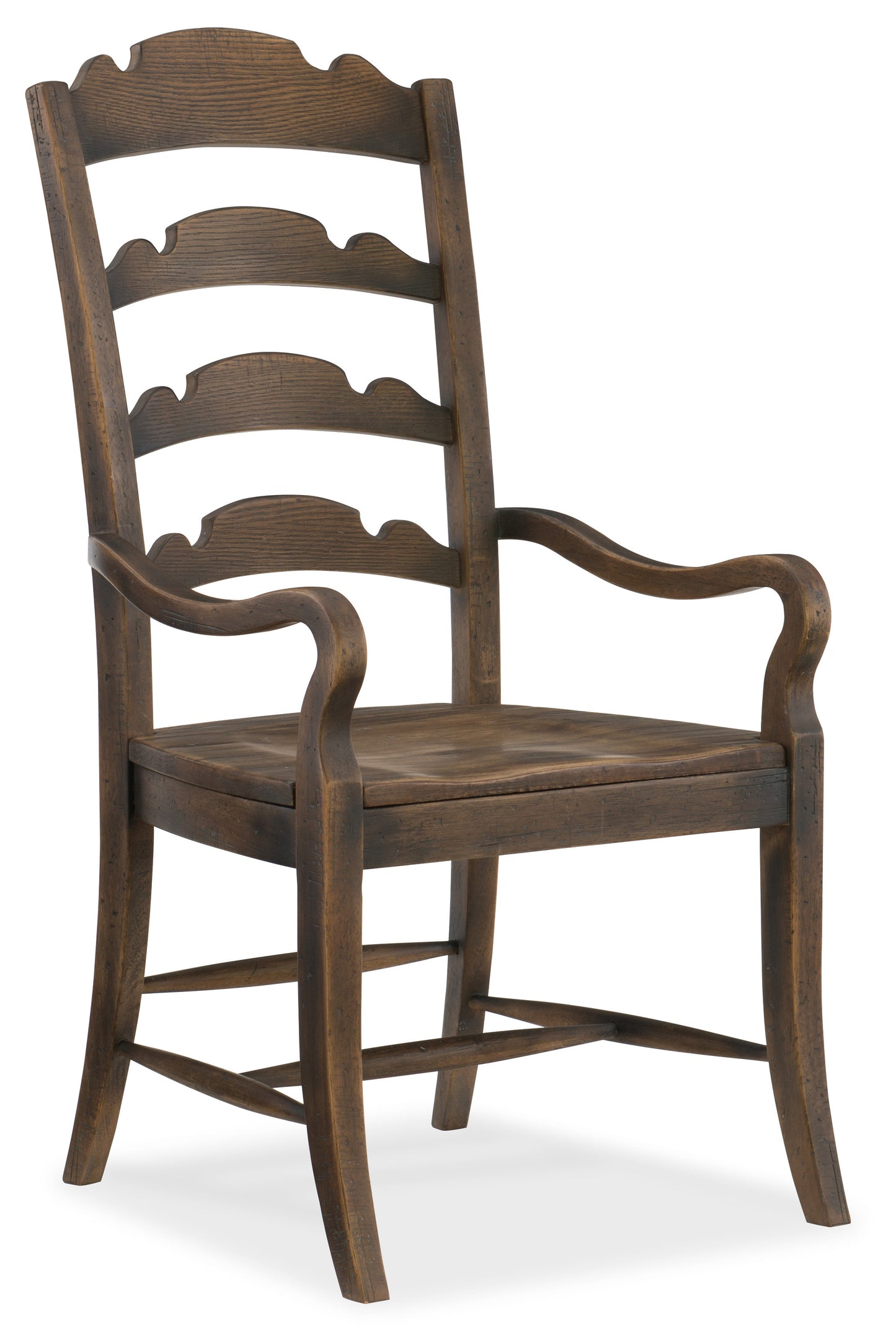 Hill Country Twin Sisters Ladderback Arm Chair - Brown