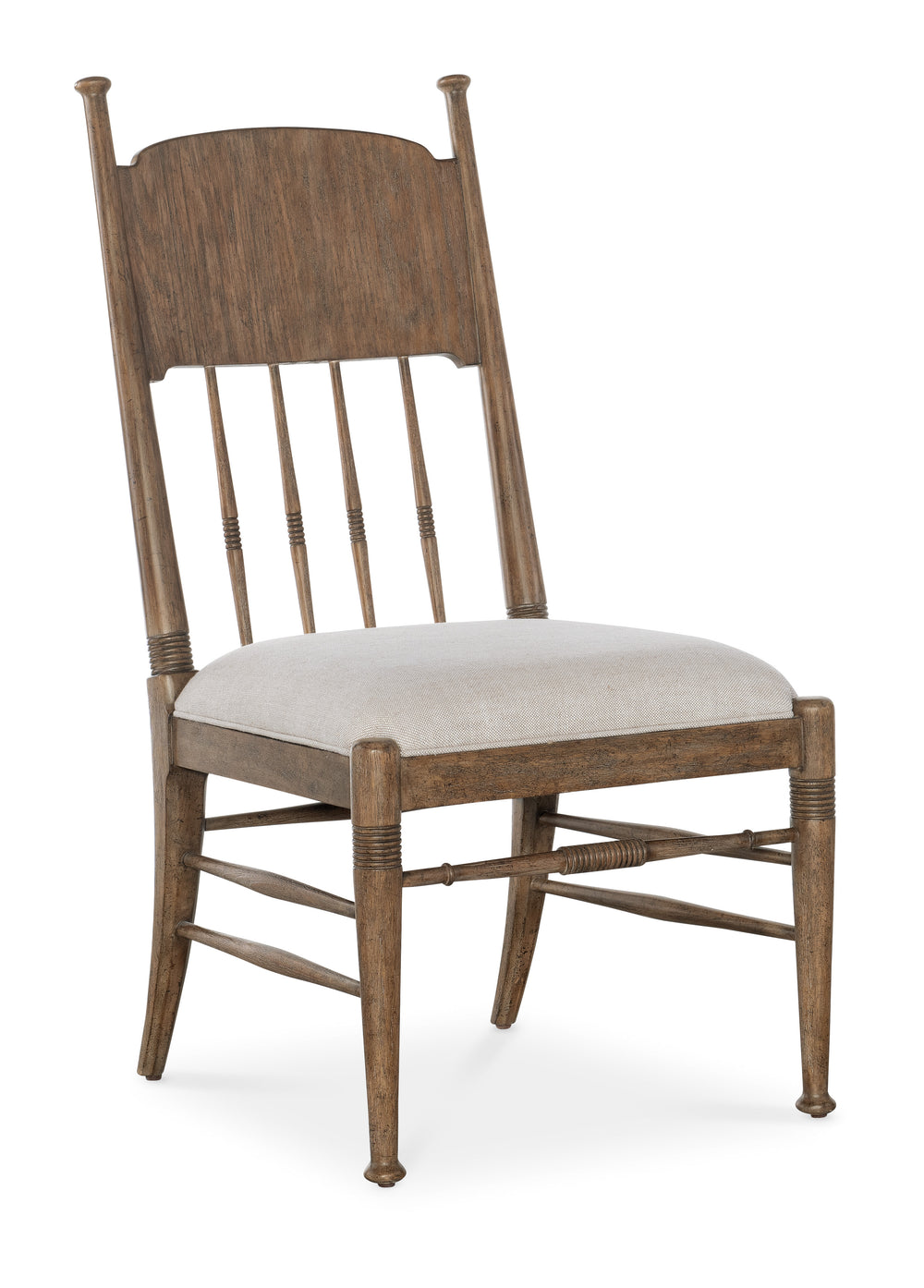 Americana Upholstered Seat Side Chair - Medium Wood
