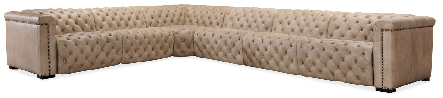 Savion Grandier 6-Piece Sectional with Power Recline & Power Headrest - Giovanni Taupe