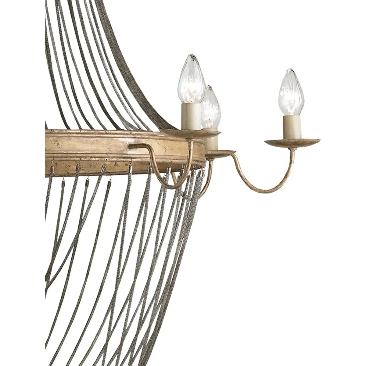Lucien 46" Chandelier – French Gold Leaf Wrought Iron – Outrageous ...