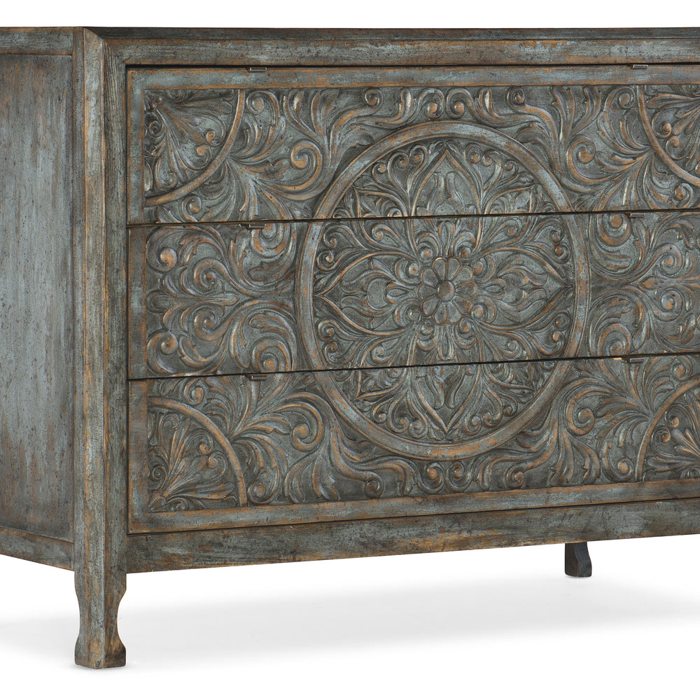 La Grange Lockhart Three-Drawer Accent Chest - Blue Bonnet