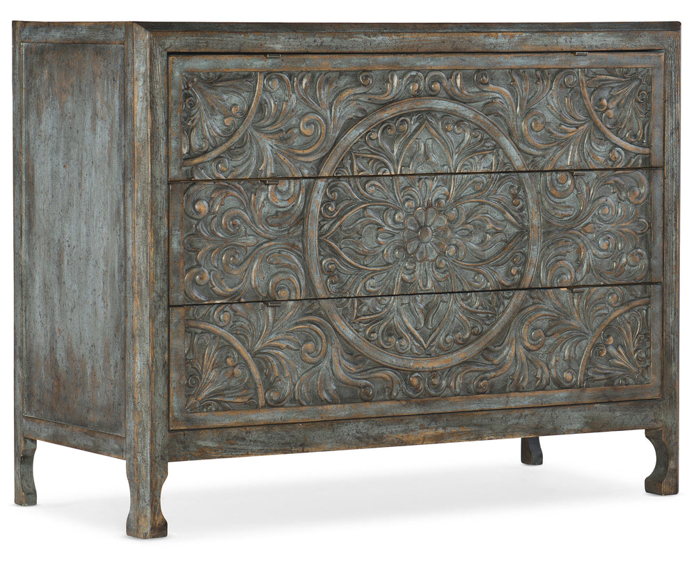 La Grange Lockhart Three-Drawer Accent Chest - Blue Bonnet