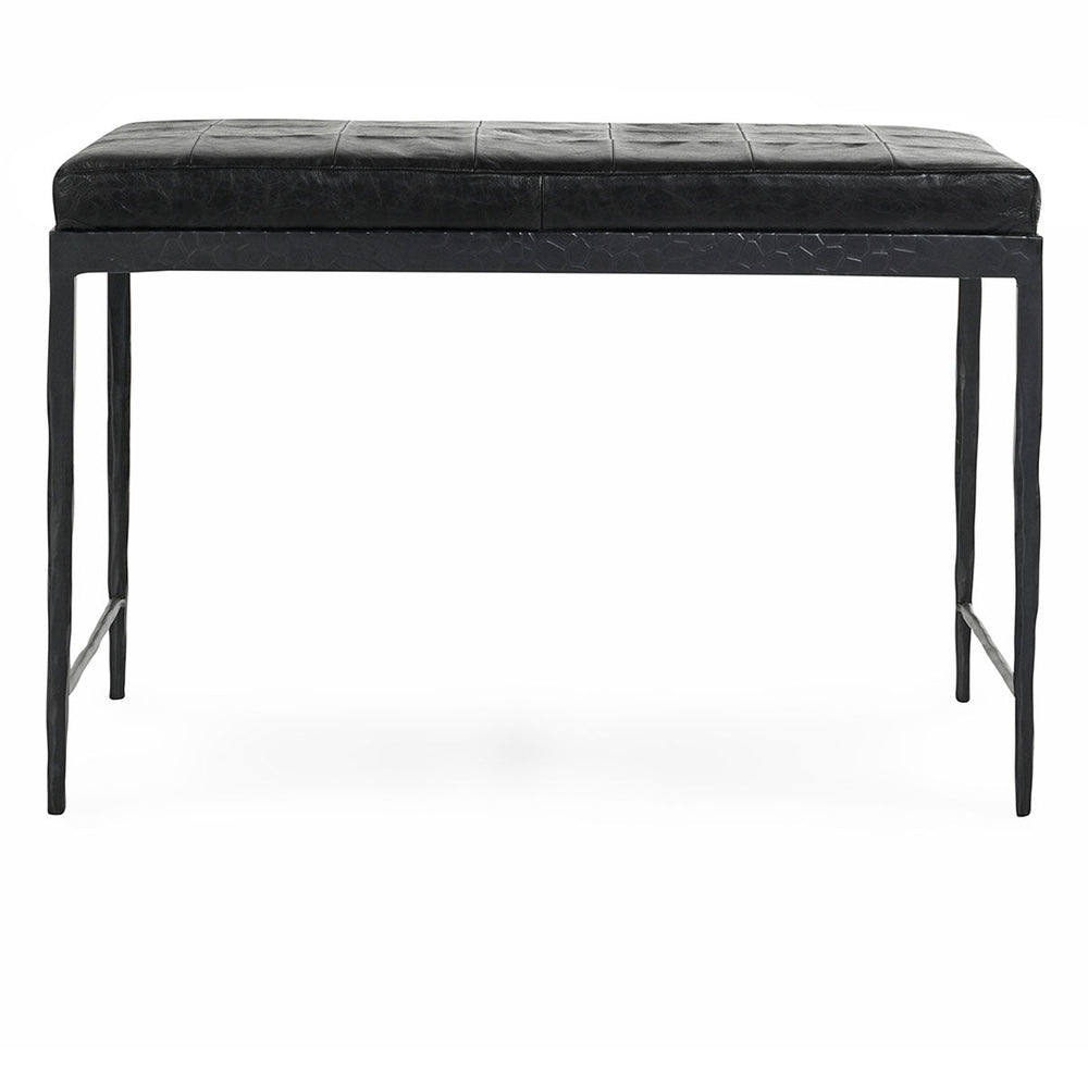 Malo Leather 28" Bench - Onyx Black - #shop_name Benches