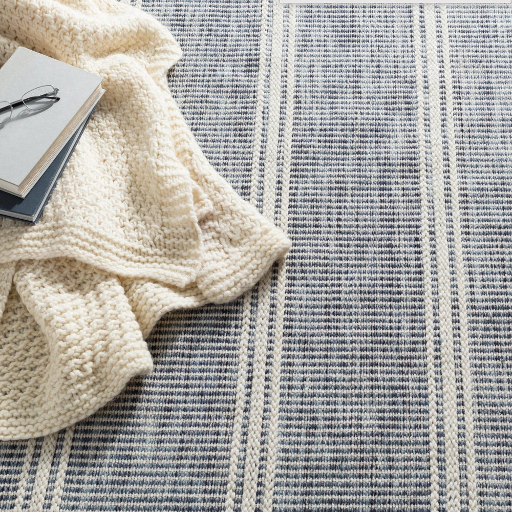 Malta Blue Handwoven Wool Rug - #shop_name Rug