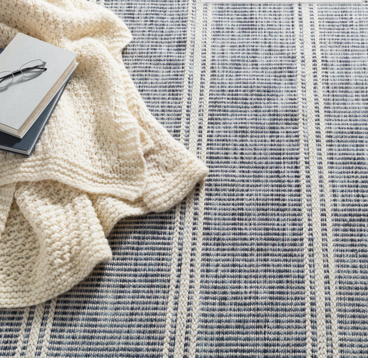 Malta Blue Handwoven Wool Rug - #shop_name Rug