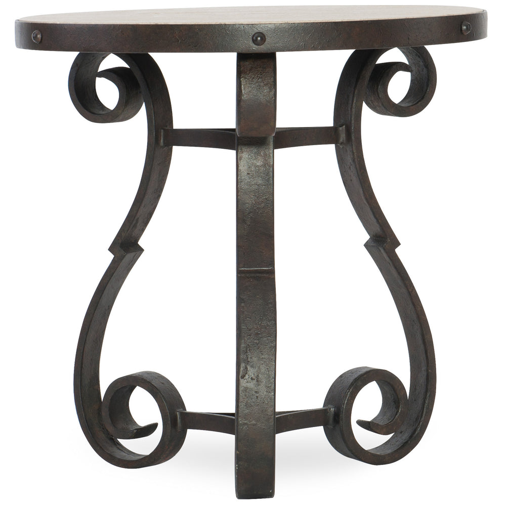 Luckenbach Metal and Stone End Table.