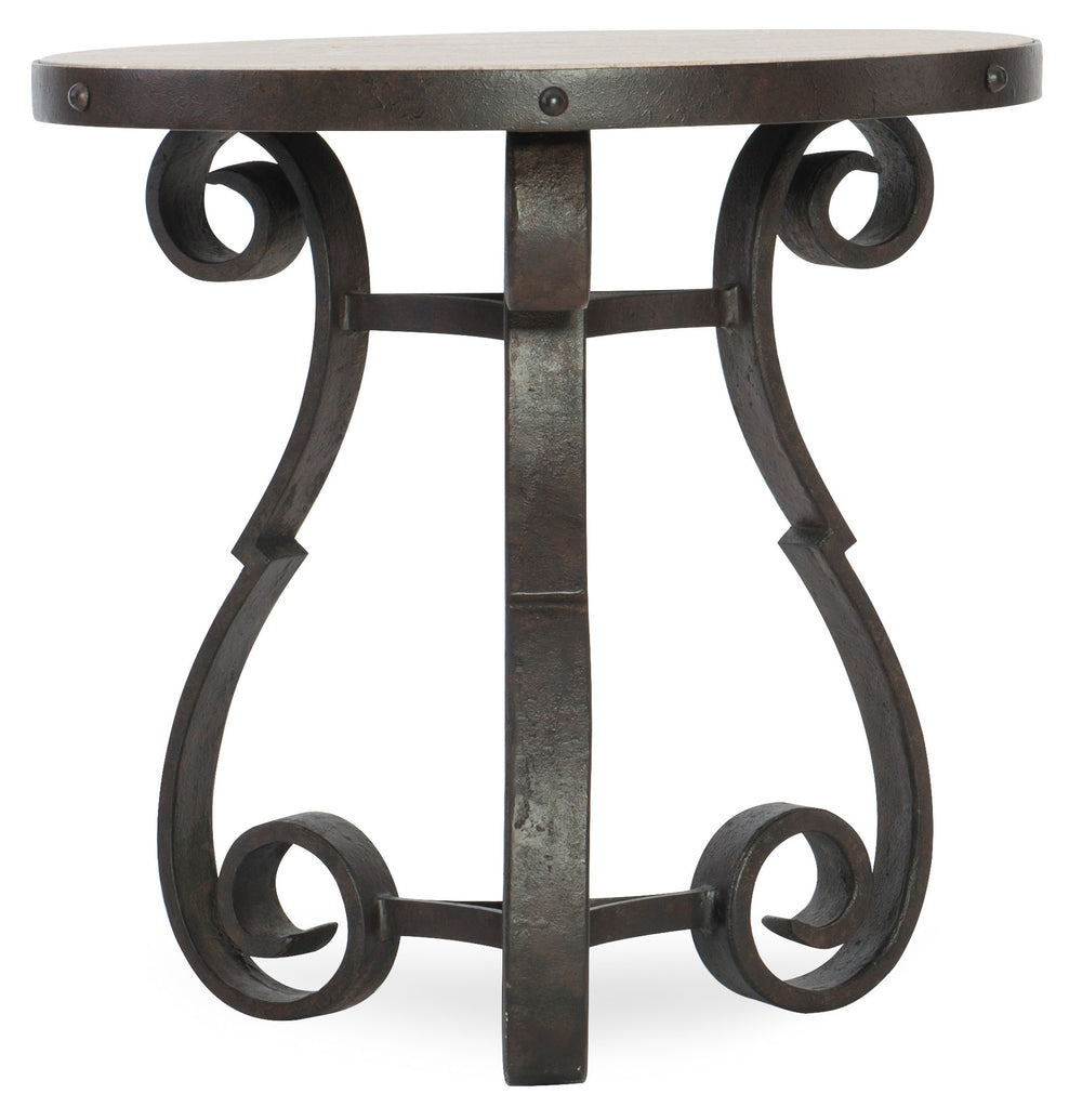 Luckenbach Metal and Stone End Table.
