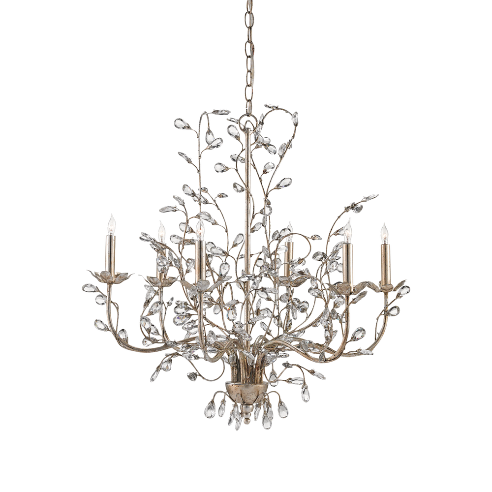 Crystal Bud Medium Silver Chandelier
