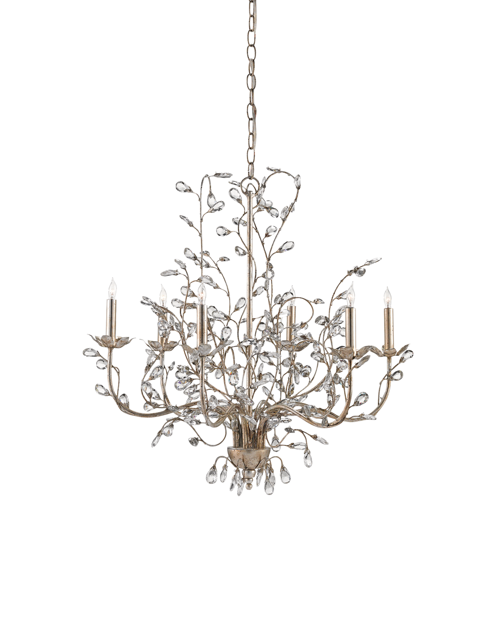 Crystal Bud Medium Silver Chandelier