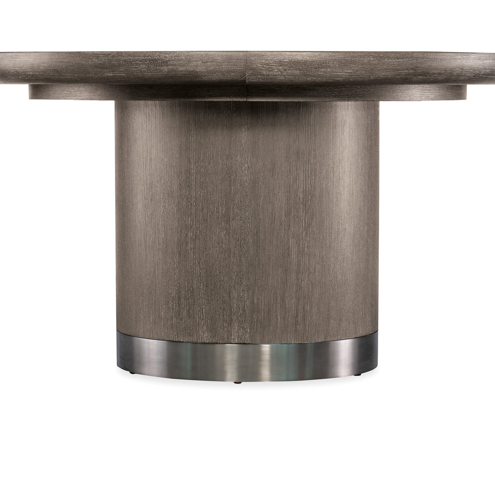 Modern Mood Round Dining Table with 1-18in Leaf - Mink Finish.